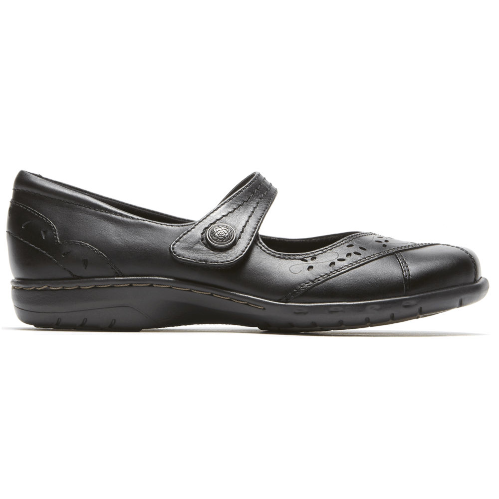 Rockport Womens Flats Black - Cobb Hill Petra Mary Jane - UK 510-CJMBKP